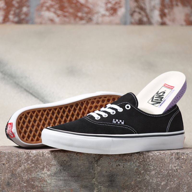 Vans Authentic Skateschuhe Herren Black/White | Österreich-ZRW712689