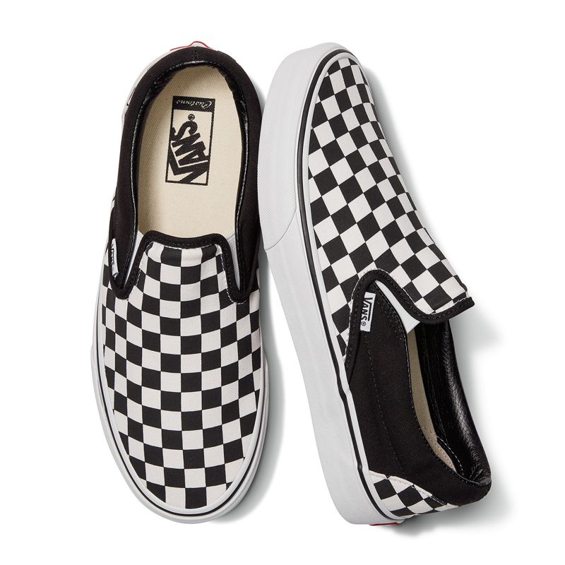 Vans Checkerboard Weite Halbschuhe Herren White/Black | Österreich-GTD684729