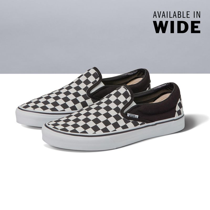 Vans Checkerboard Weite Halbschuhe Herren White/Black | Österreich-GTD684729