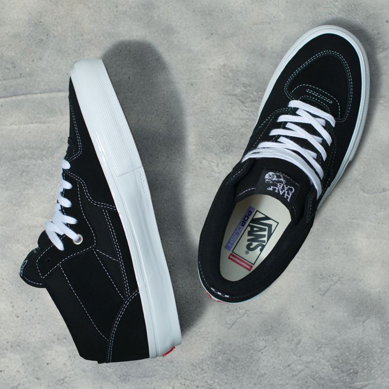 Vans Half Cab Skateschuhe Damen Black/White | Österreich-EMF075386