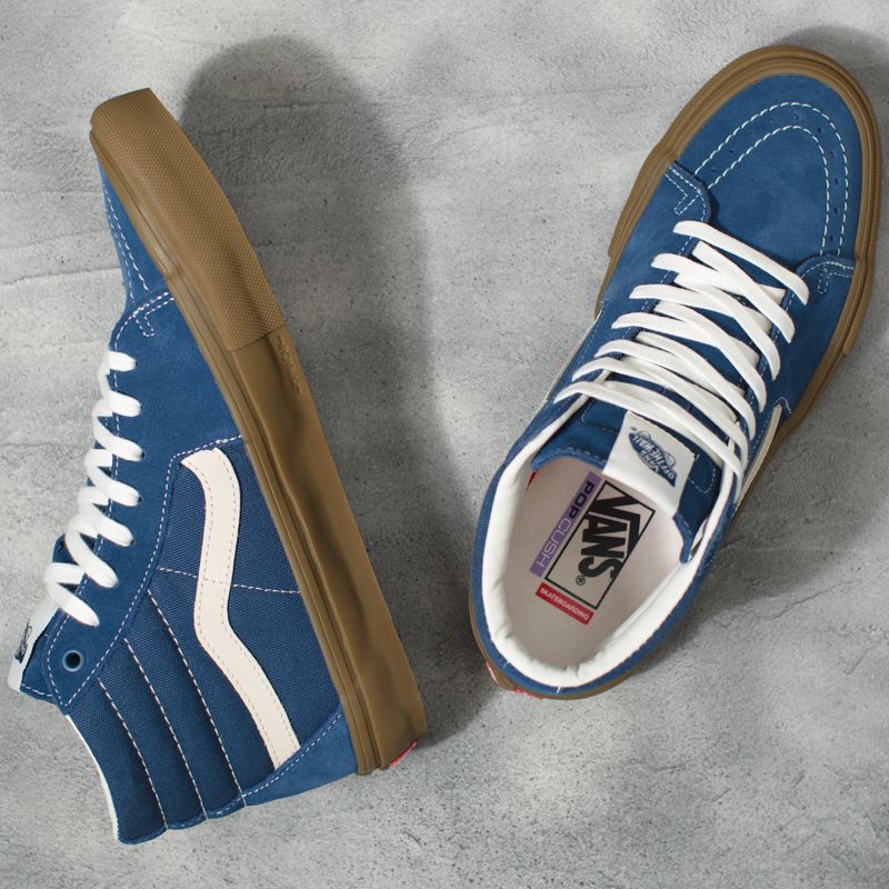 Vans Wildleder Gum Skate Sk8-Hi Skateschuhe Herren Dunkelblau | Österreich-QJI192503