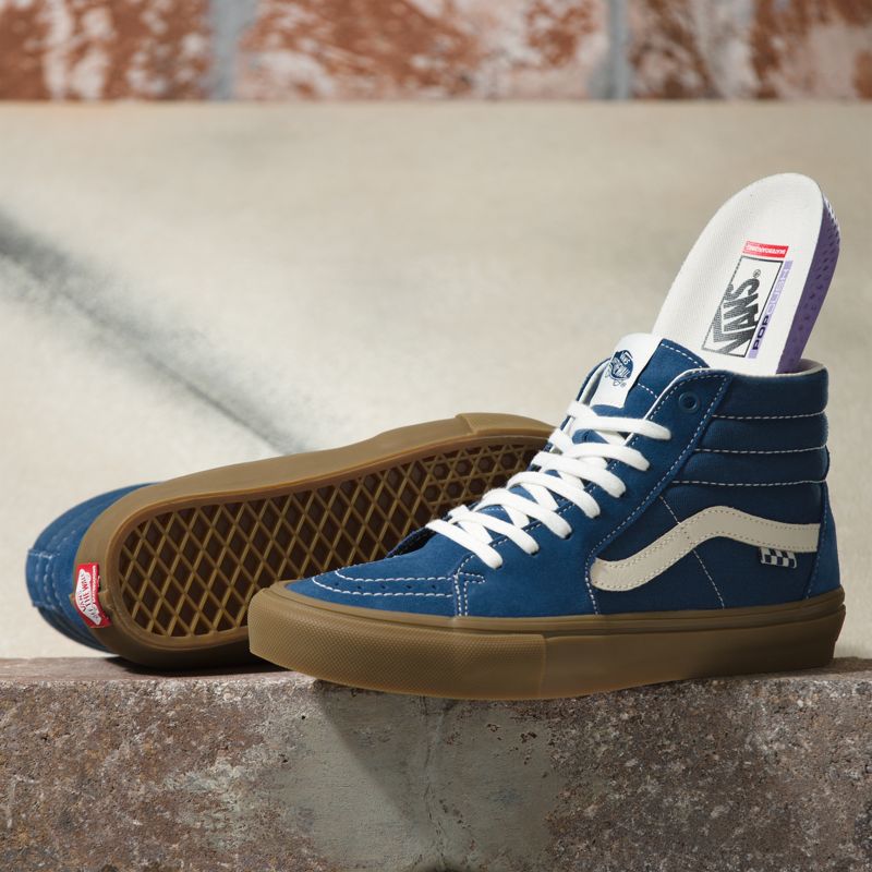 Vans Wildleder Gum Skate Sk8-Hi Skateschuhe Herren Dunkelblau | Österreich-QJI192503