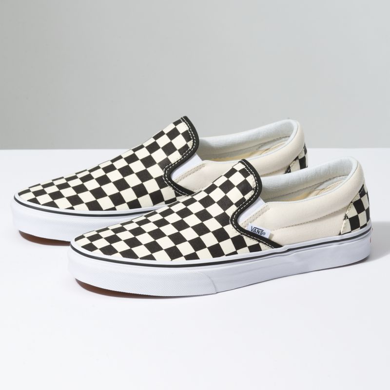 Vans Checkerboard Halbschuhe Herren Black/White | Österreich-HXM734289