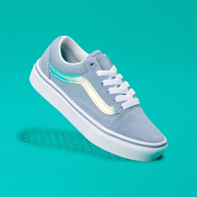 Vans ComfyCush Old Skool Sneakers Kinder Grau Blau | Österreich-OGE902673