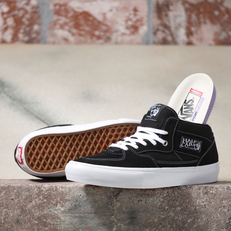 Vans Half Cab Skateschuhe Damen Black/White | Österreich-EMF075386