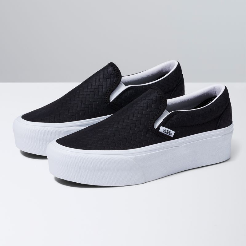 Vans Klassische Stackform Halbschuhe Herren Black/White | Österreich-MSR301957