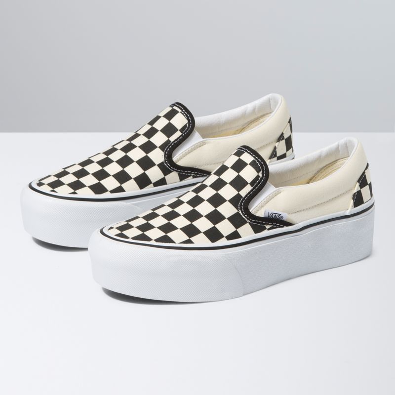 Vans Klassische Stackform Halbschuhe Herren Black/White | Österreich-VCH253419