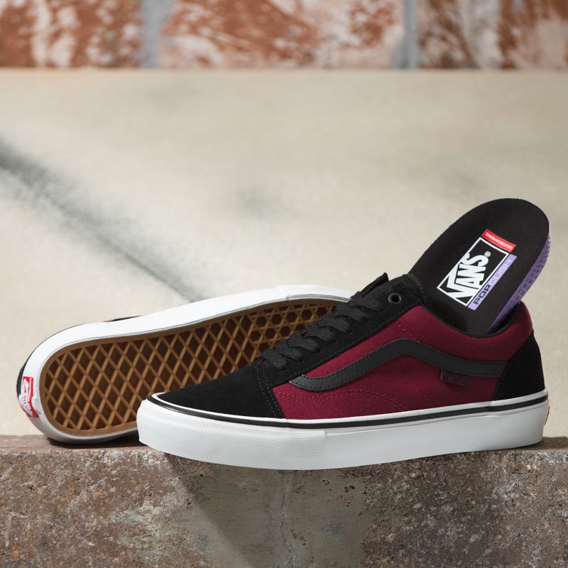 Vans Old Skool Skateschuhe Damen Burgundy/Black | Österreich-XQZ074326