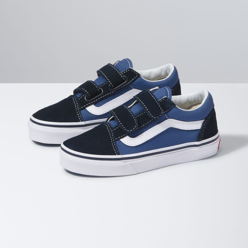 Vans Old Skool V Sneakers Kinder Navy/White | Österreich-FYK487910