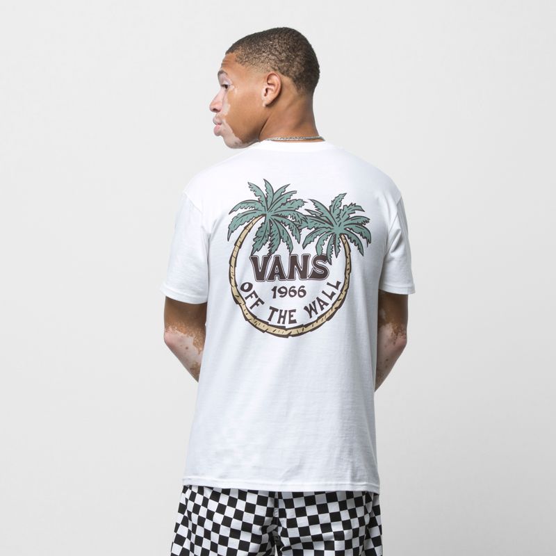 Vans Paradise Dual Palm T-shirts Herren Weiß | Österreich-WNB140358