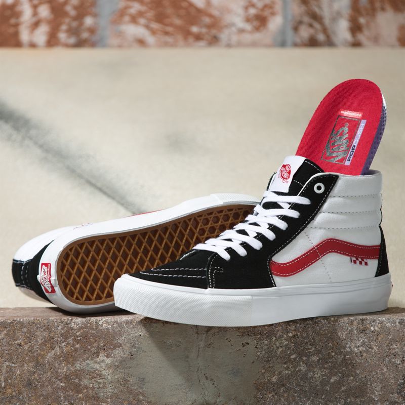 Vans Sk8-Hi Skateschuhe Damen Black/Red | Österreich-SLF546730