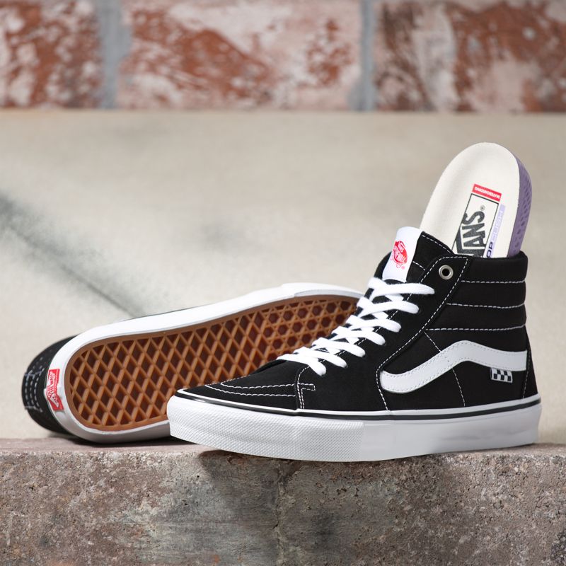 Vans Sk8-Hi Skateschuhe Damen Black/White | Österreich-WKU719428